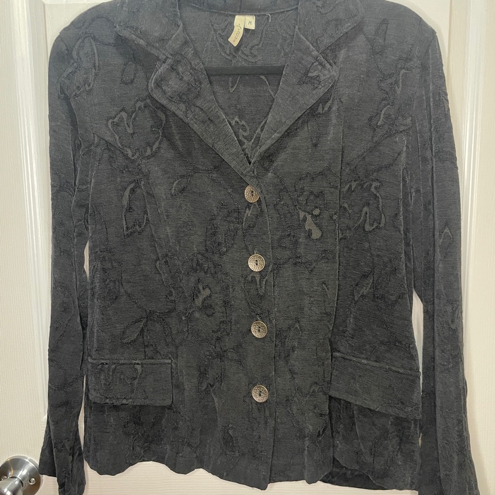 Black  Floral Women's Blazer